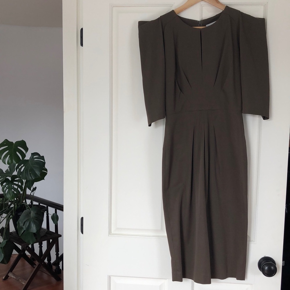 Tavan & Mitto midi dress with shoulder detail